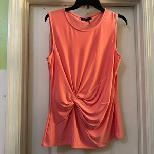 DKNY Women’s Coral Colour Sleeveless Side Twist Top